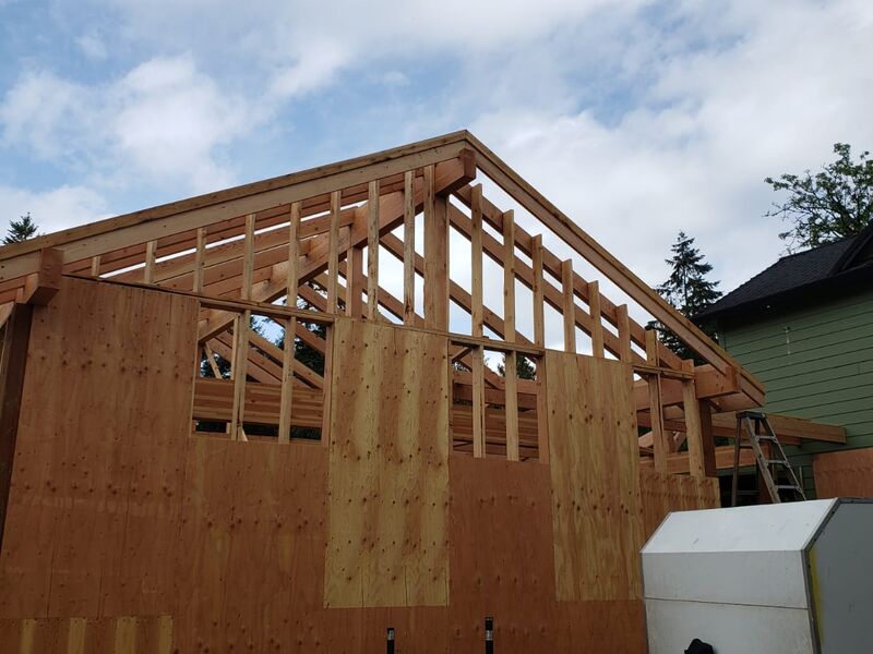 Addition roof sheathing and framing by ArchAngel Construction Services