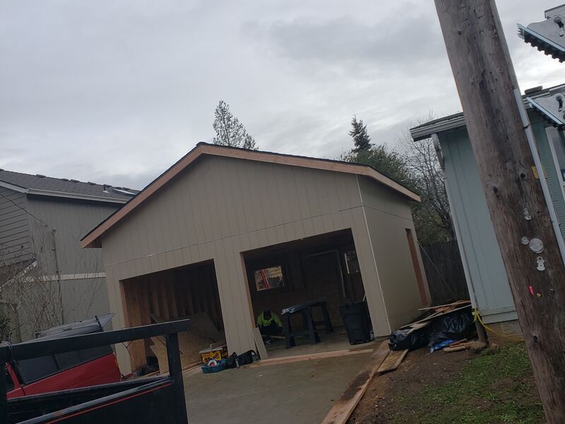 Detached garage construction by ArchAngel Construction Services