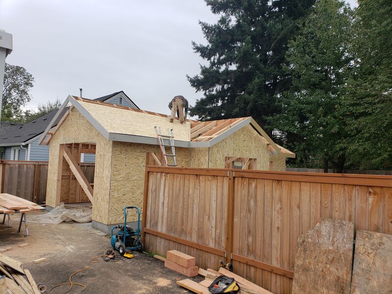 Garage build, Portland, Oregon