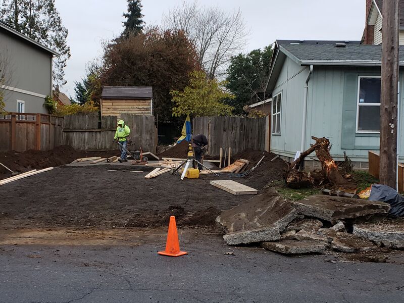 Structural foundation and framing, new build
