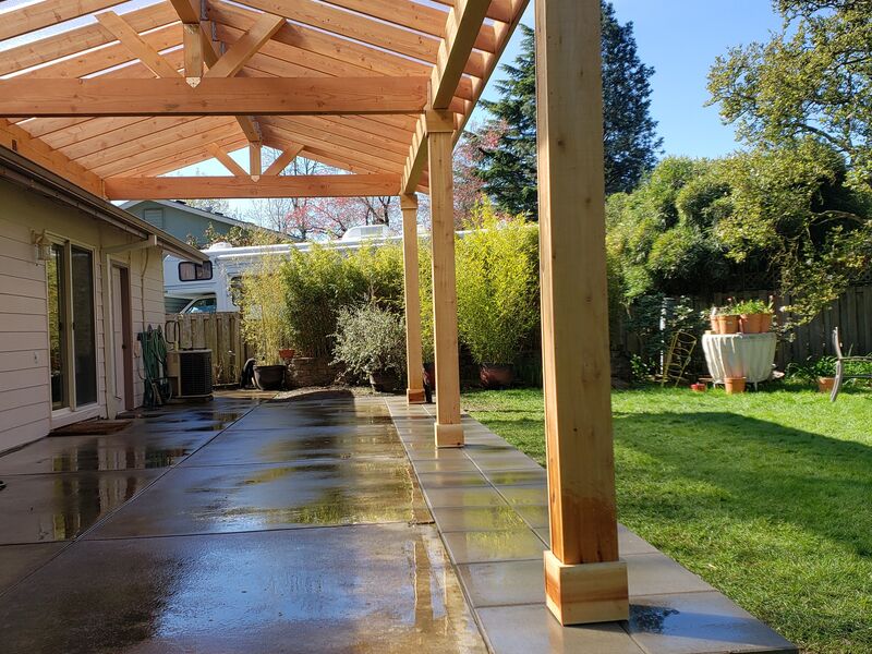 Patio cover build in progress